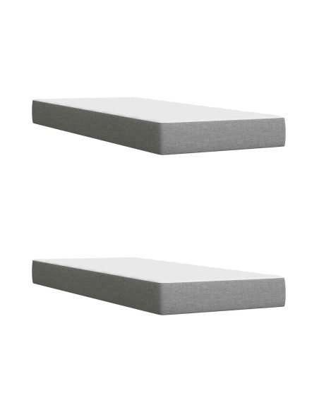 Letto Box Spring LED con Materasso Grigio Chiaro 200 x 200 cm