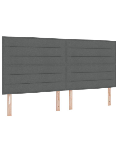 Letto Box Spring LED con Materasso Grigio Scuro 200 x 200 cm