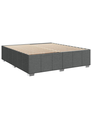 Letto Box Spring LED con Materasso Grigio Scuro 200 x 200 cm