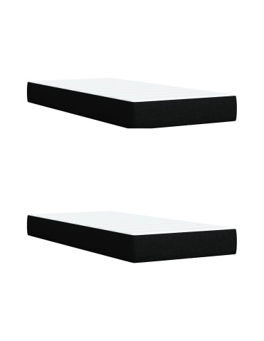 Letto Box Spring LED con Materasso Nero 200 x 200 cm Tessuto