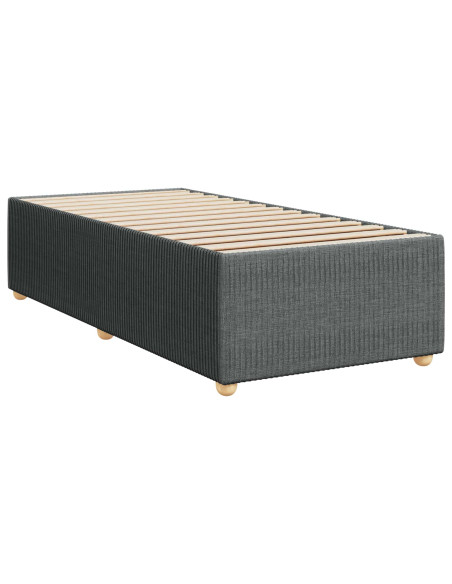 Letto Box Spring LED con Materasso Grigio Scuro 80 x 200 cm