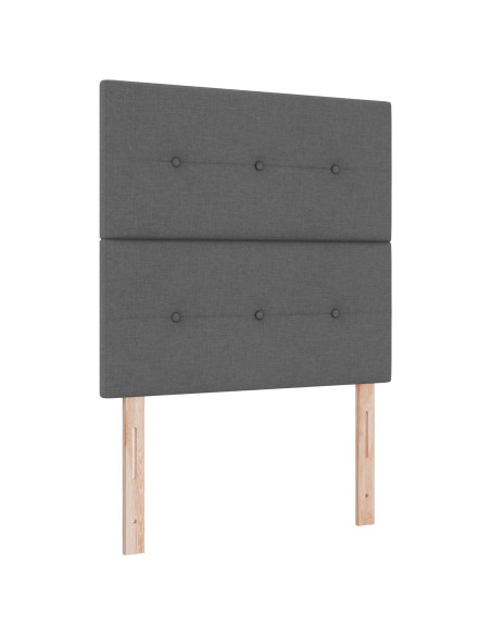 Letto Box Spring LED con Materasso Grigio Scuro 80 x 200 cm