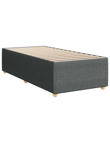 Letto Box Spring LED con Materasso Grigio Scuro 80 x 200 cm