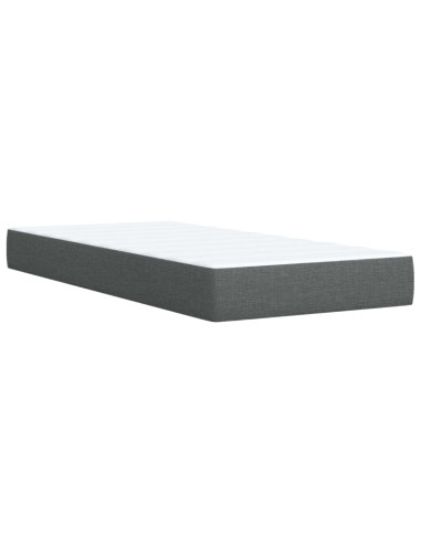 Letto Box Spring LED con Materasso Grigio Scuro 80 x 200 cm