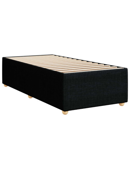 Letto Box Spring LED con Materasso Nero 80 x 200 cm Tessuto
