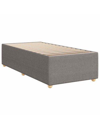 Letto Box Spring LED con Materasso Tortora 80 x 200 cm Tessuto