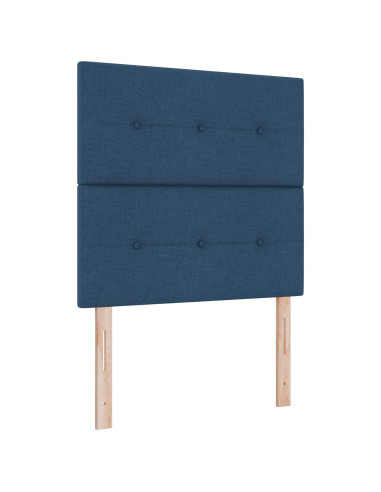 Letto Box Spring LED con Materasso Blu 80 x 200 cm Tessuto