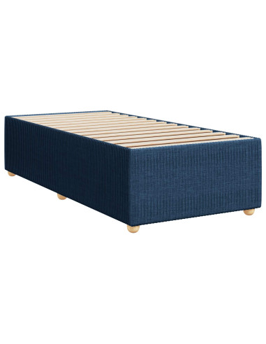 Letto Box Spring LED con Materasso Blu 90 x 190 cm Tessuto