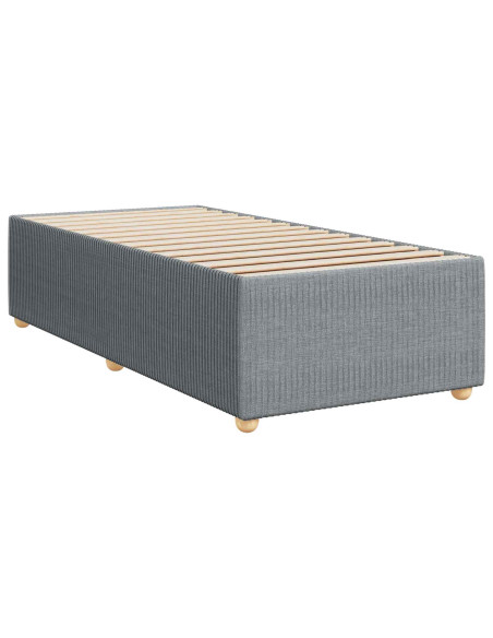 Letto Box Spring LED con Materasso Grigio Chiaro 90 x 190 cm