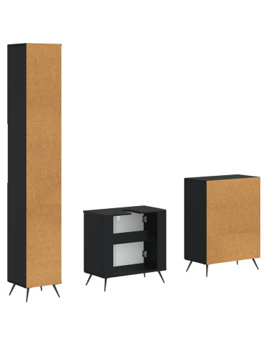 Set di armadietti da bagno in 3 pezzi BREDA Nero