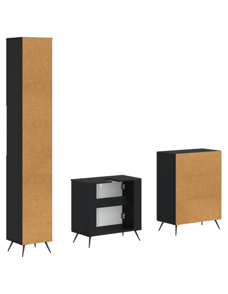 Set di armadietti da bagno in 3 pezzi BREDA Nero