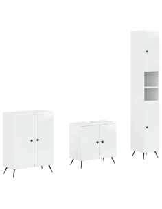 Set di armadietti da bagno in 3 pezzi BREDA Bianco Lucido