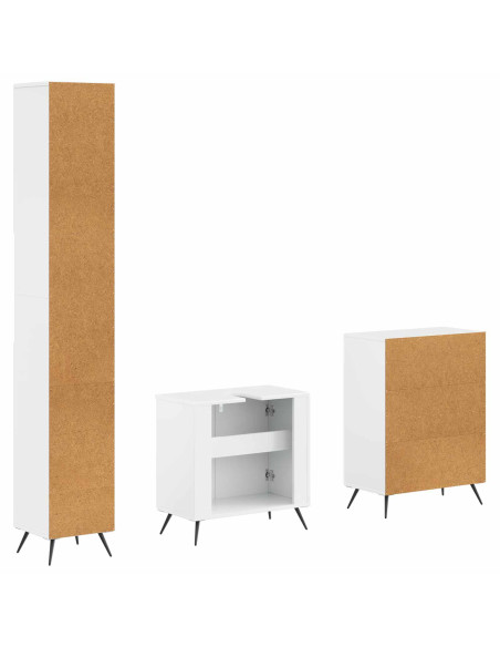 Set di armadietti da bagno in 3 pezzi BREDA Bianco Lucido