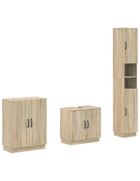 Set di armadietti da bagno in 3 pezzi HOORN Rovere Sonoma