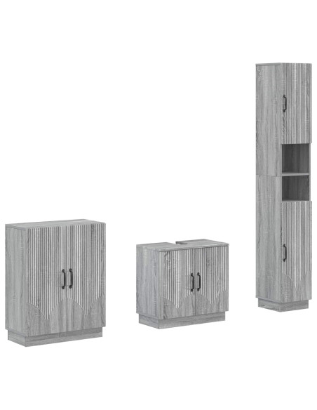 Set di armadietti da bagno in 3 pezzi HOORN Sonoma grigio