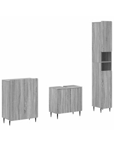 Set di armadietti da bagno in 3 pezzi ZWOLLE Sonoma grigio