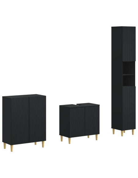 Set di armadietti da bagno in 3 pezzi ARNHEM Nero
