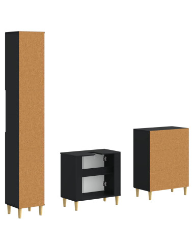 Set di armadietti da bagno in 3 pezzi ARNHEM Nero