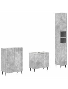 Set di armadietti da bagno in 3 pezzi ZWOLLE Grigio Cemento