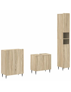 Set di armadietti da bagno in 3 pezzi ZWOLLE Rovere Sonoma