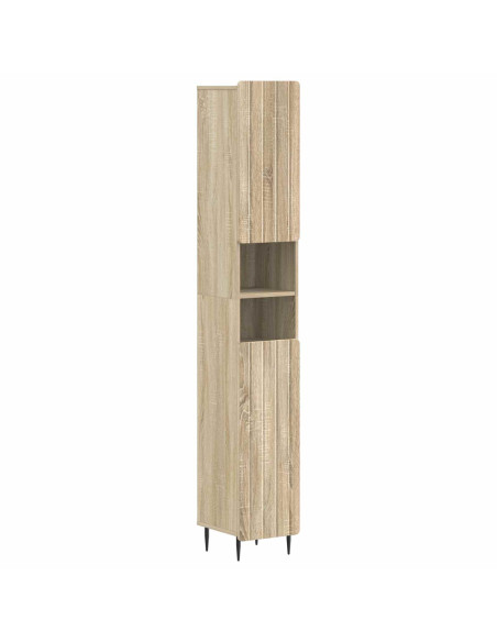 Set di armadietti da bagno in 3 pezzi ZWOLLE Rovere Sonoma