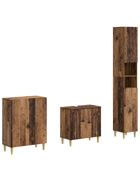 Set di armadietti da bagno in 3 pezzi ARNHEM Legno antico