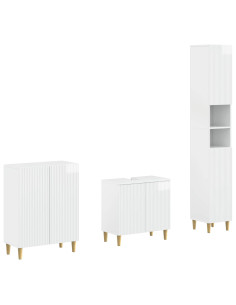 Set di armadietti da bagno in 3 pezzi ARNHEM Bianco Lucido
