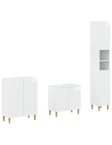 Set di armadietti da bagno in 3 pezzi ARNHEM Bianco Lucido