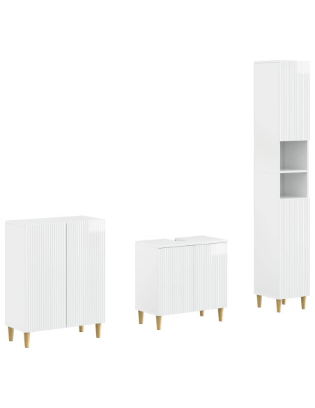 Set di armadietti da bagno in 3 pezzi ARNHEM Bianco Lucido