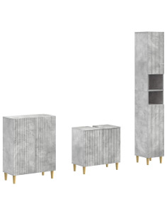 Set di armadietti da bagno in 3 pezzi ARNHEM Grigio Cemento