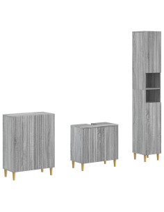 Set di armadietti da bagno in 3 pezzi ARNHEM Sonoma grigio