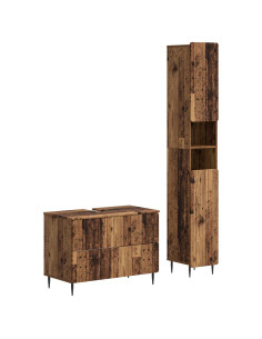 Set di Armadi da Bagno da 2 Pezzi ZWOLLE Legno antico
