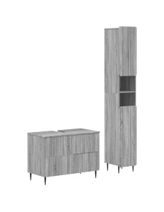 Set di Armadi da Bagno da 2 Pezzi ZWOLLE Sonoma grigio