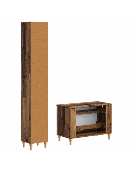 Set di Armadi da Bagno da 2 Pezzi ALKMAAR Legno antico