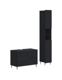 Set di Armadi da Bagno da 2 Pezzi ZWOLLE Nero