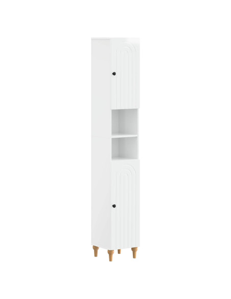 Set di Armadi da Bagno da 2 Pezzi ALKMAAR Bianco Lucido