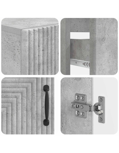 Set di Armadi da Bagno da 2 Pezzi HAARLEM Grigio Cemento