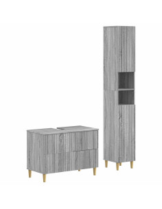 Set di Armadi da Bagno da 2 Pezzi ARNHEM Sonoma grigio