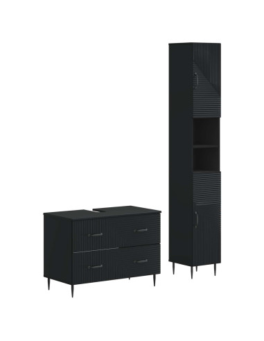 Set di Armadi da Bagno da 2 Pezzi HAARLEM Nero