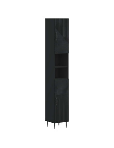 Set di Armadi da Bagno da 2 Pezzi HAARLEM Nero 2