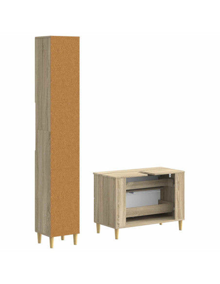 Set di Armadi da Bagno da 2 Pezzi ARNHEM Rovere Sonoma