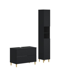 Set di Armadi da Bagno da 2 Pezzi ARNHEM Nero