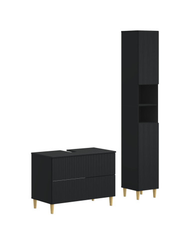 Set di Armadi da Bagno da 2 Pezzi ARNHEM Nero