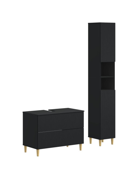 Set di Armadi da Bagno da 2 Pezzi ARNHEM Nero