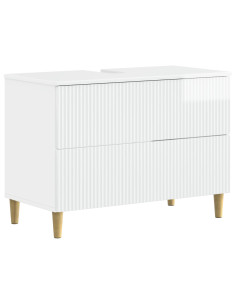Set di Armadi da Bagno da 2 Pezzi ARNHEM Bianco Lucido 2