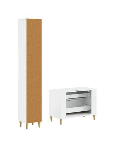 Set di Armadi da Bagno da 2 Pezzi ARNHEM Bianco Lucido