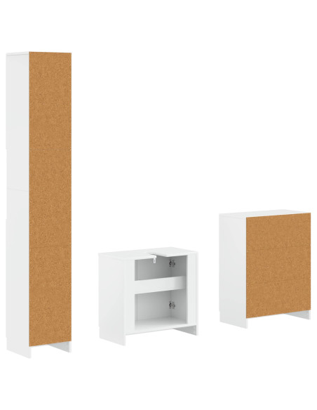 Set di armadietti da bagno in 3 pezzi UTRECHT Bianco Lucido