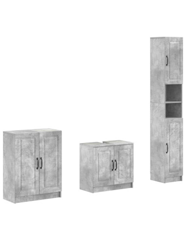 Set di armadietti da bagno in 3 pezzi UTRECHT Grigio Cemento