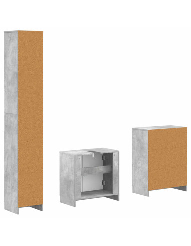 Set di armadietti da bagno in 3 pezzi UTRECHT Grigio Cemento