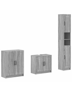 Set di armadietti da bagno in 3 pezzi UTRECHT Sonoma grigio